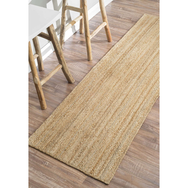 Buse Solid Colour Jute / Sisal Hand Woven Area Rug, Runner 76 x 366cm