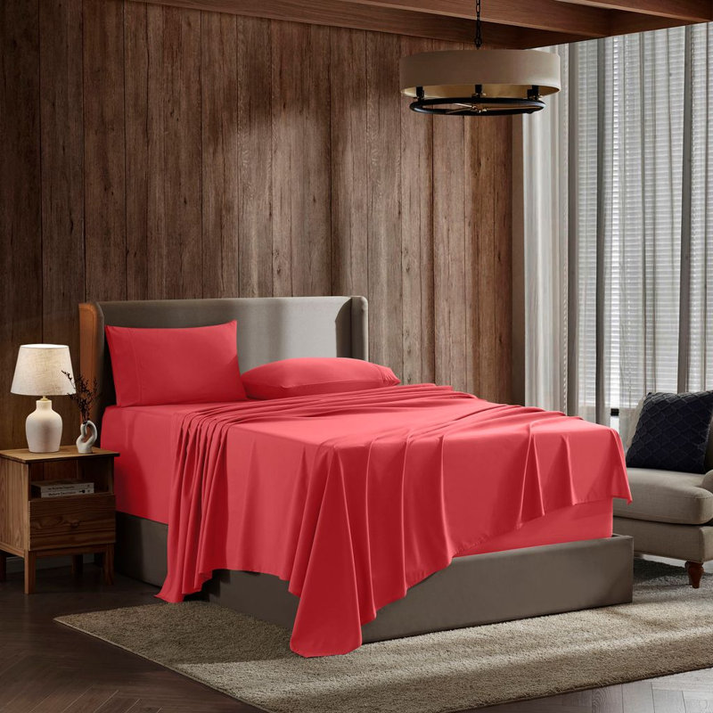 Ensemble de draps doux et respirant Hotel Collection, Grand lit, Rose corail