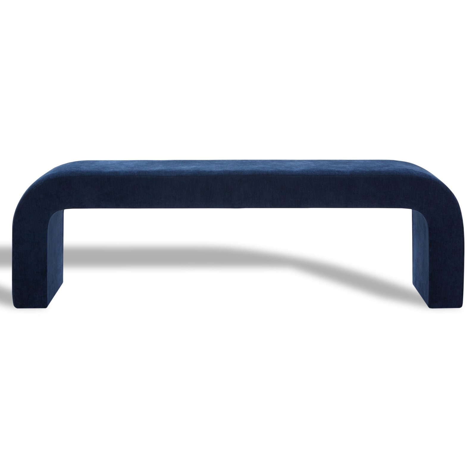 Daine 62" Linen Bedroom Bench, Navy Velvet