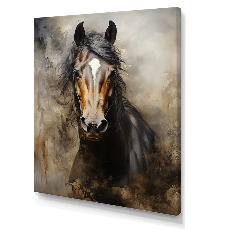 Balendran White Horse Équestre Dualité I, reproduction d'art sur toile, H 20 po x l 12 po x P 1 po, Toile tendue, Sans cadre