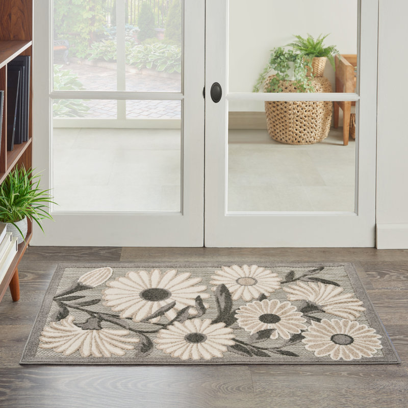Tapis intérieur / extérieur beige Aloha, Rectangle 2 pi 8 po x 4 pi