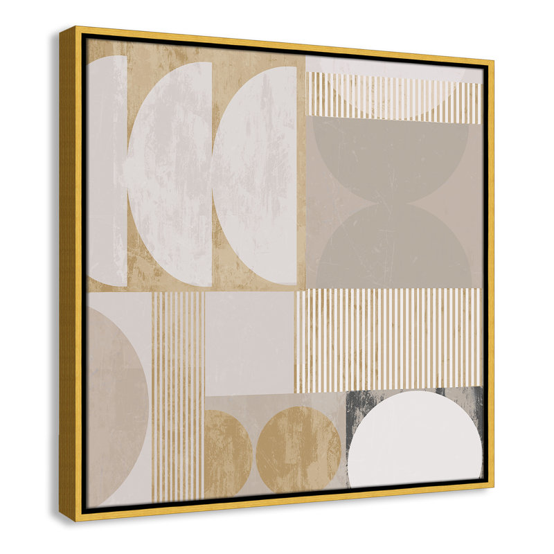 «Golden Balance II» par Casa Fine Arts, Toile avec cadre, L 25,5 po x H 25,5 po, Flotteur doré