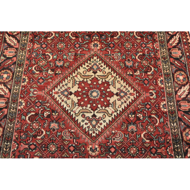 Tapis rouge en laine des années 1970 5 pi 6 po x 10 pi 2 po Galiya