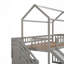 Lit mezzanine avec deux tiroirs et glissade, lit maison avec glissade-453455839