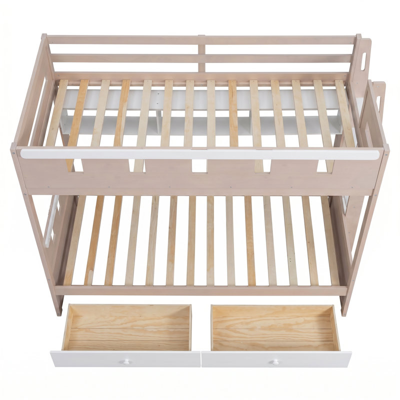 Lit superposé simple de style château, tiroirs sous le lit spacieux et doubles, tablette de rangement intégrée à trois grilles, système d'éclairage ambiant à DEL doux, conception inspirée du château adaptée aux enfants