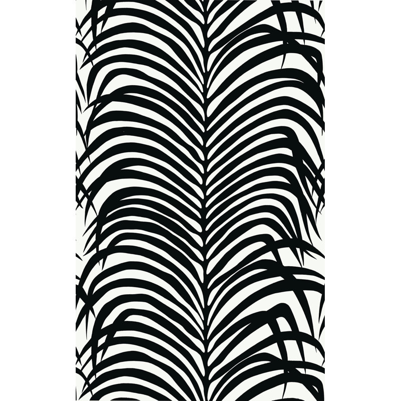 Zebra Palm Wallpaper, Ebony