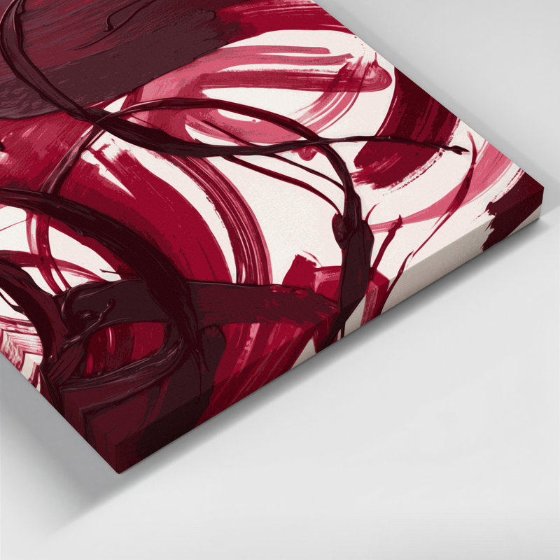 «Lyrical Abstraction 36», art mural sur toile rouge, H 16 po x l 20 po