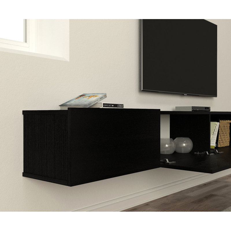 Crédence de rangement flottante l 71 po Eva, Noir