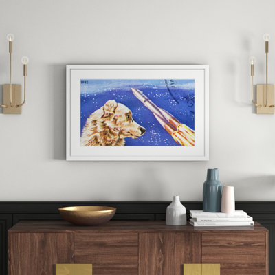 Dog Watches Takeoff - Print on Canvas