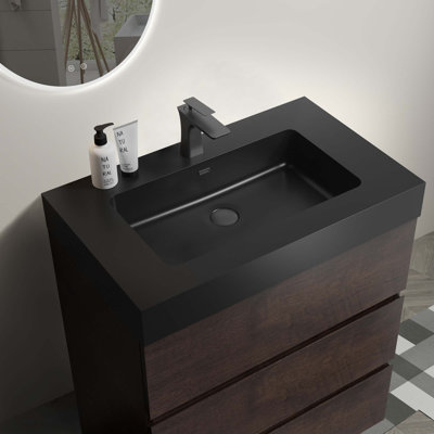 Modern Freestanding Bathroom Vanity With Sink Basin Without Drain And Faucet
