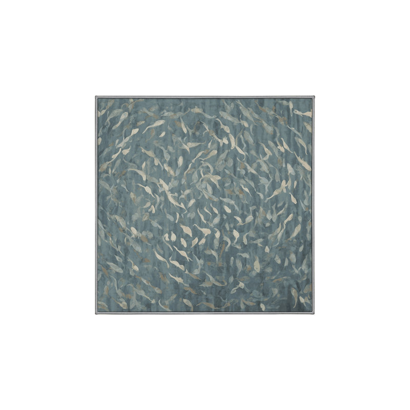 Machine Washable Gray Area Rug, Square 6'