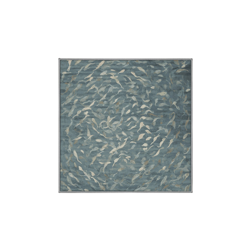 Tapis gris soyeux et moelleux, Carré 8 pi