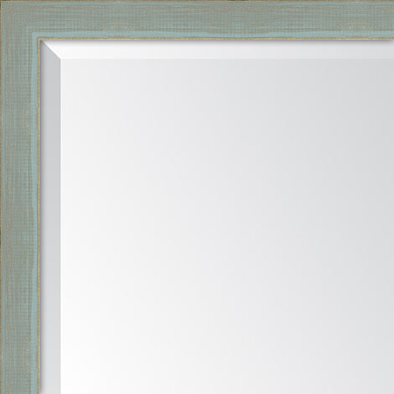 Broadway Wood Flat Wall Mirror, 39" H x 27" W, Orange