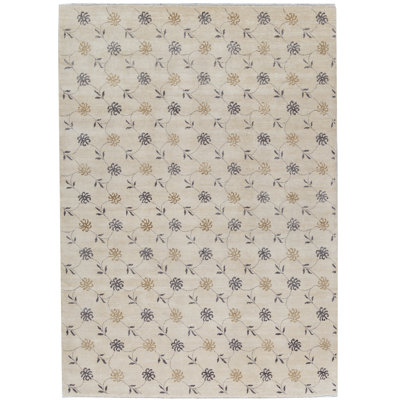 Tapis ivoire noué à la main de haute qualité