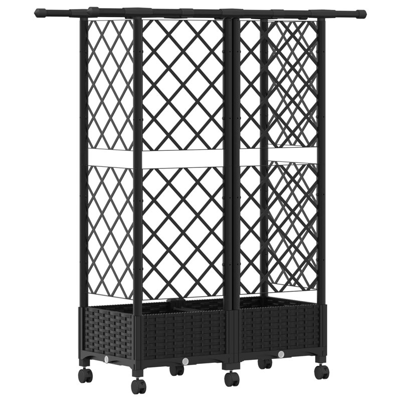 Raised Garden Bed, 127cm H x 124cm W x 40cm D, Black