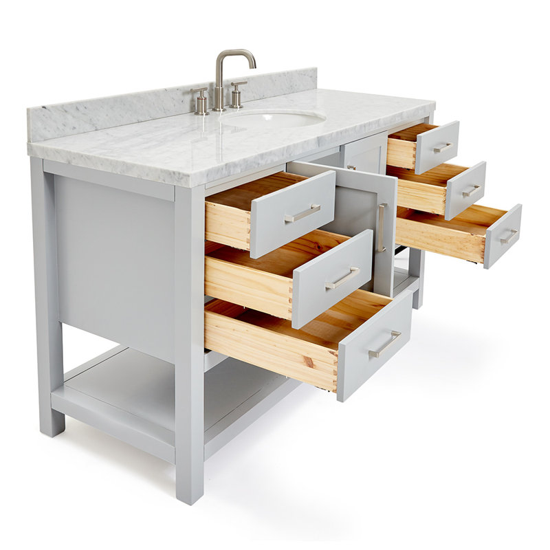 Magnolia Bath Vanity Rectangular Basin S061SCWRV, Oval, Gray