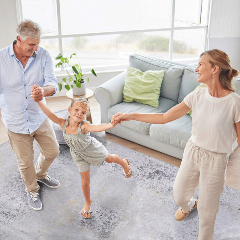 Tapis de couloir à poils courts 2 pi 6 po x 10 pi, lavable et antidérapant pour la salle à manger, la cuisine, la chambre à coucher, le salon - pliable et pour animaux
