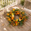 24" Sunflower Fall Wreath for Front Door with Artificial Maple Leaf Pumpkins Bright Autumn Floral Wreath