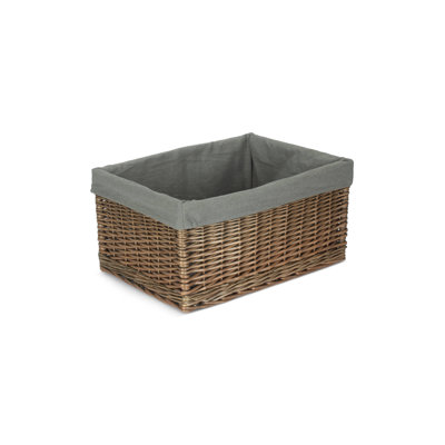 Wicker Storage Basket with Lining