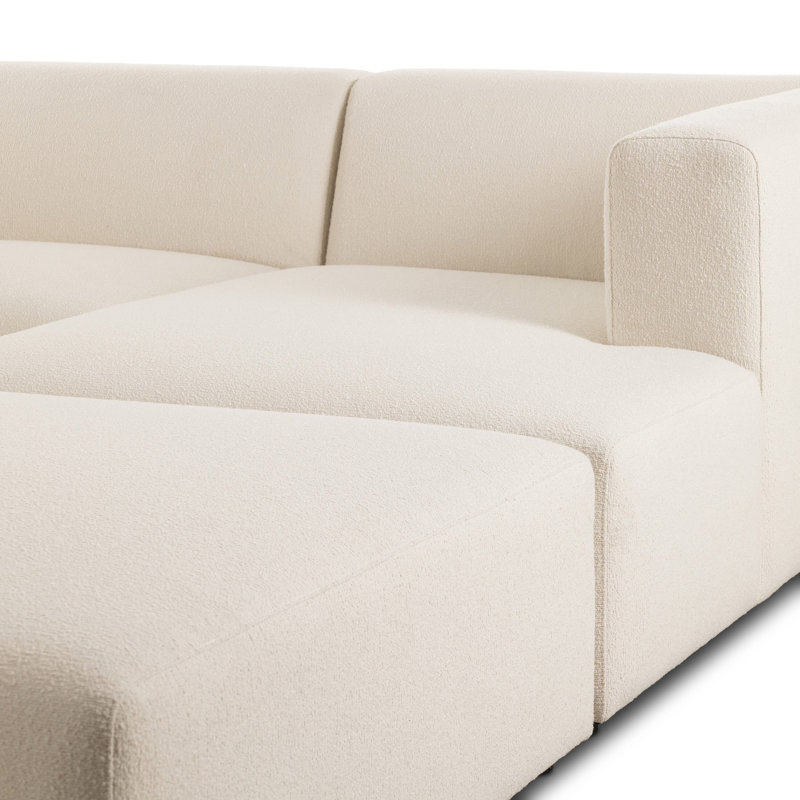Lawndale 3PC LAF Sectional W/ Ottoman-Saxon Charcoal, Fayette Cloud Polyester Blend, Right Hand Facing