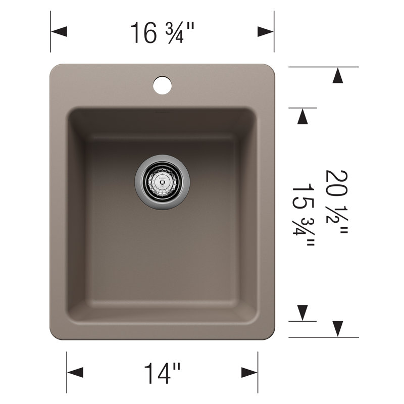 Liven SILGRANIT 17" Dual Mount Bar Sink, Truffle