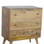 Commode courbée en chêne-ish, 3 tiroirs, pieds nordiques, brun clair-1742295984