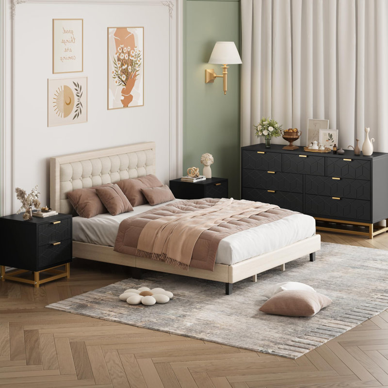 Commode à tiroirs, petite commode et commode, table de chevet moderne pour chambre à coucher, table de bout avec tiroir, Noir