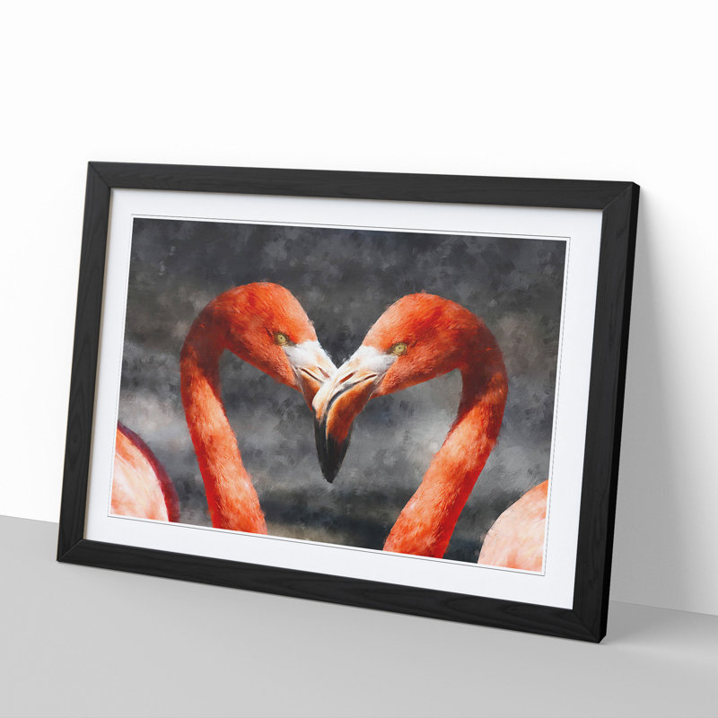 Pink Flamingo Vol.3 - Framed Print, 36cm H x 48cm W x 2cm D, Black Framed