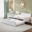 Lit de jour simple tapissier en L rembourré avec couchette escamotable, beige-1471083684