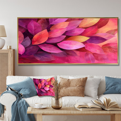 Jacquitta Magenta Leaves Blosoom I - leaves Wall Art