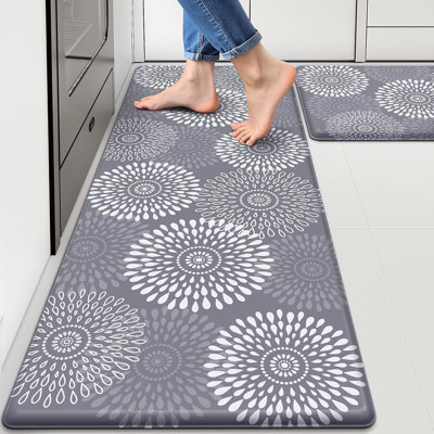 2-Piece Anti-Fatigue Cushioned Non-Slip Waterproof Kitchen Mat Set