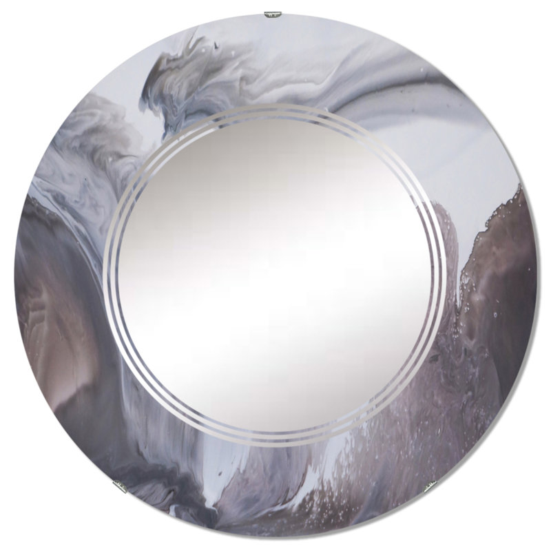 Miroir mural noir et blanc II, 32 po x 32 po