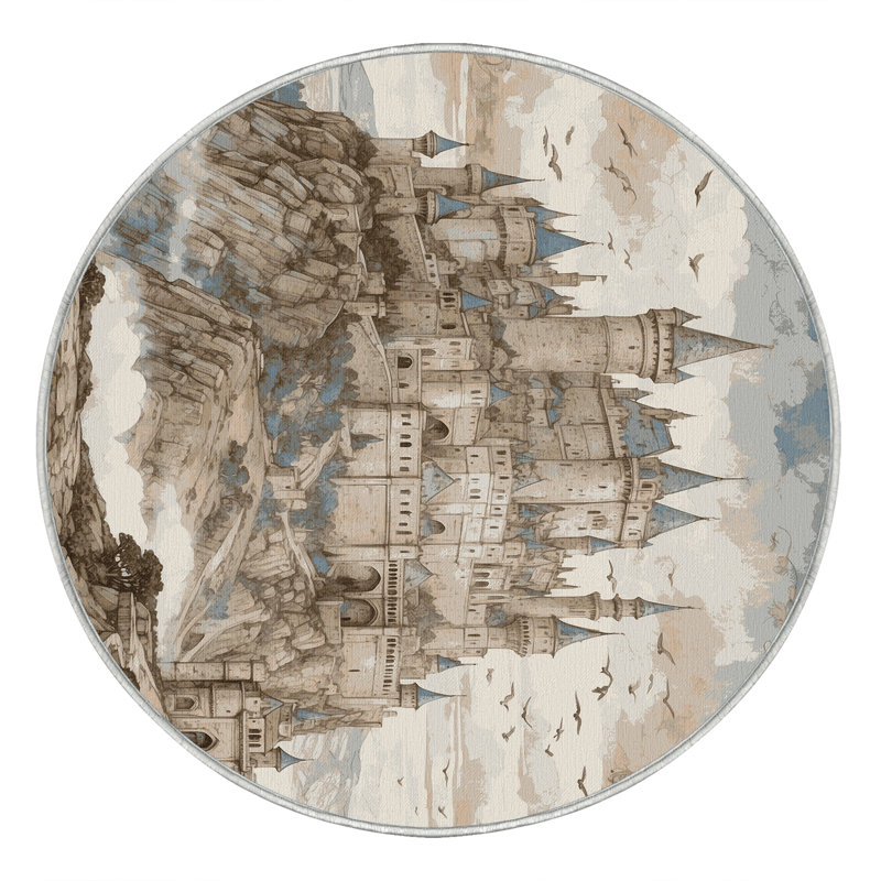 Tapis murs dorés, Rond 3 pi