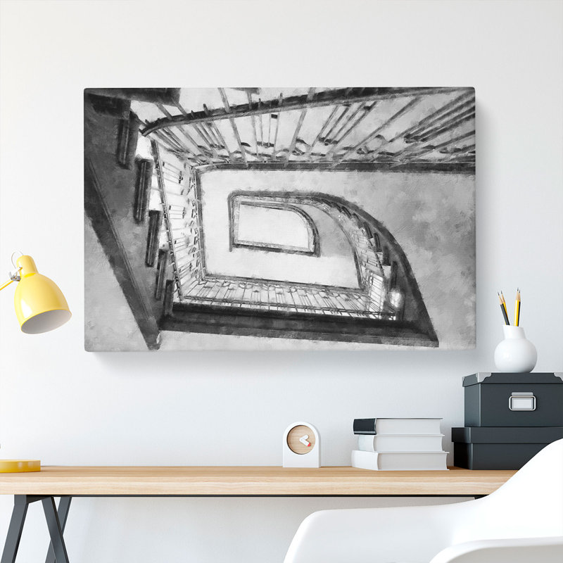 Rectangular Staircase - Wrapped Canvas, 40cm H x 60cm W x 3cm D