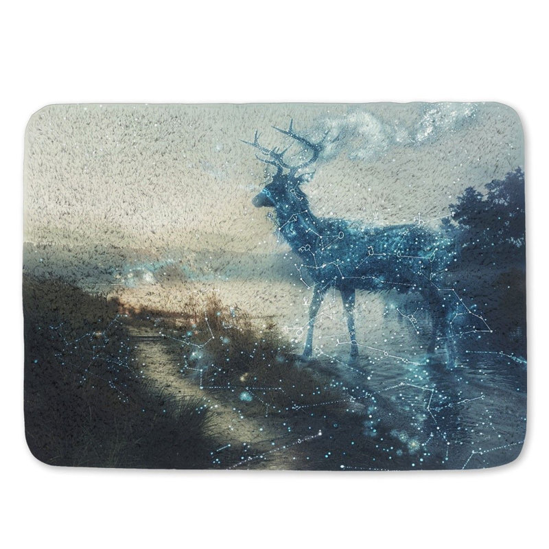 Edricka Microfiber / Microsuede Non-Slip Bath Mat, 21"W x 34"L