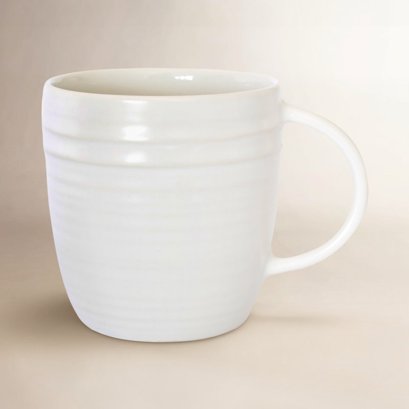 Grande tasse à café 10 oz Lines, Blanc
