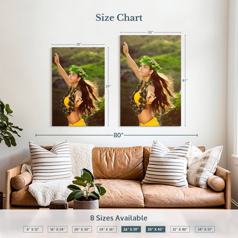 Enn Young Hula Dancer, 39" H x 26" W