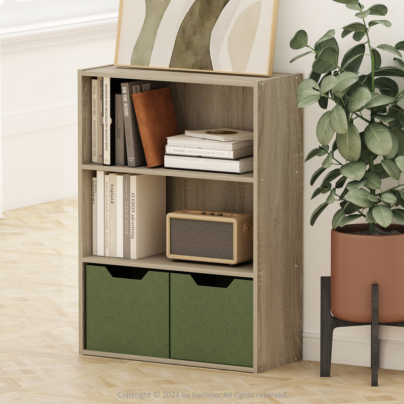 Bessan Bookcase, (3 Shelves) 32" H x 23" W x 10" D, Sonoma Oak