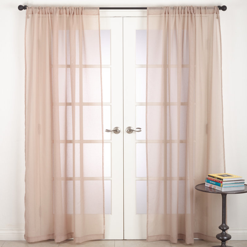 Apollos Sheer Curtain Single Panel, 54" W x 108" L, Chocolate