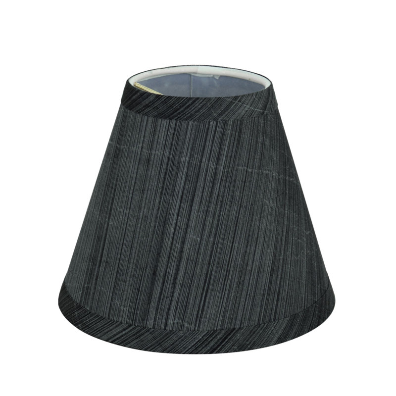 Set of 9 Black and Gray Fabric Empire Lamp Shades