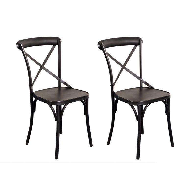 Kohji 18'' H Metal Side Chair, Dark Gray