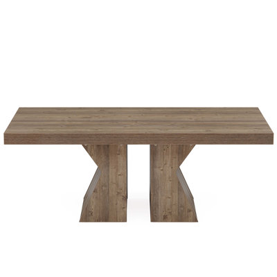 47" Wood Coffee Table, Rectangular Center Table Snack Table