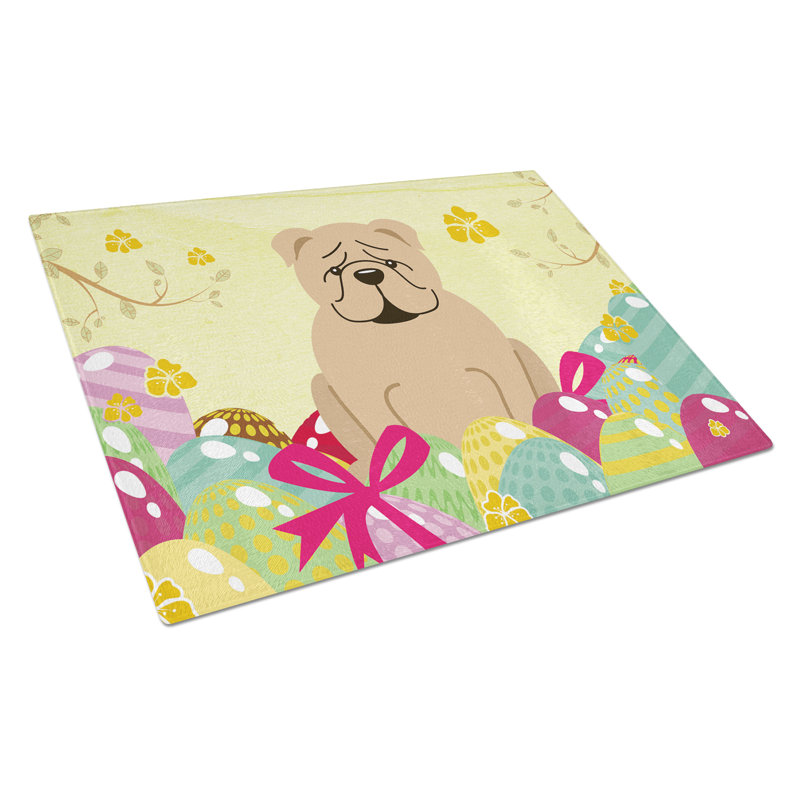 The Holiday Aisle Saroyan Glass English Bulldog Cutting Board, Fawn