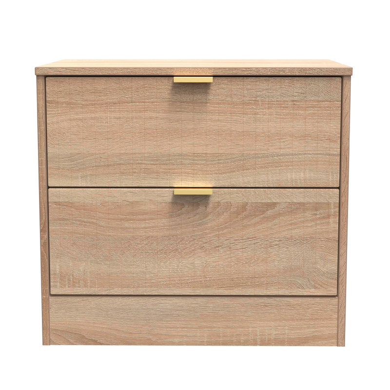 Berklie 58cm W Manufactured Wood Bedside Table, Bardolino Oak