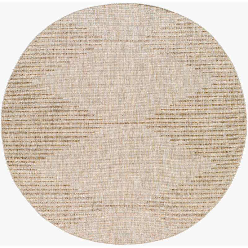 Brittany Round Indoor & Outdoor Boho Beige Rug, Round 160cm