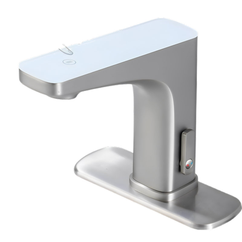 Touchless Bathroom Sink Faucet, Motion Sensor & Touch Control Vanity Faucet with LED Temperature Display, 1 or 3-Hole Installation