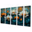 Blanc blanc orange rayonnant - Art mural orange - décoration murale moderne-1175381184-1175381197