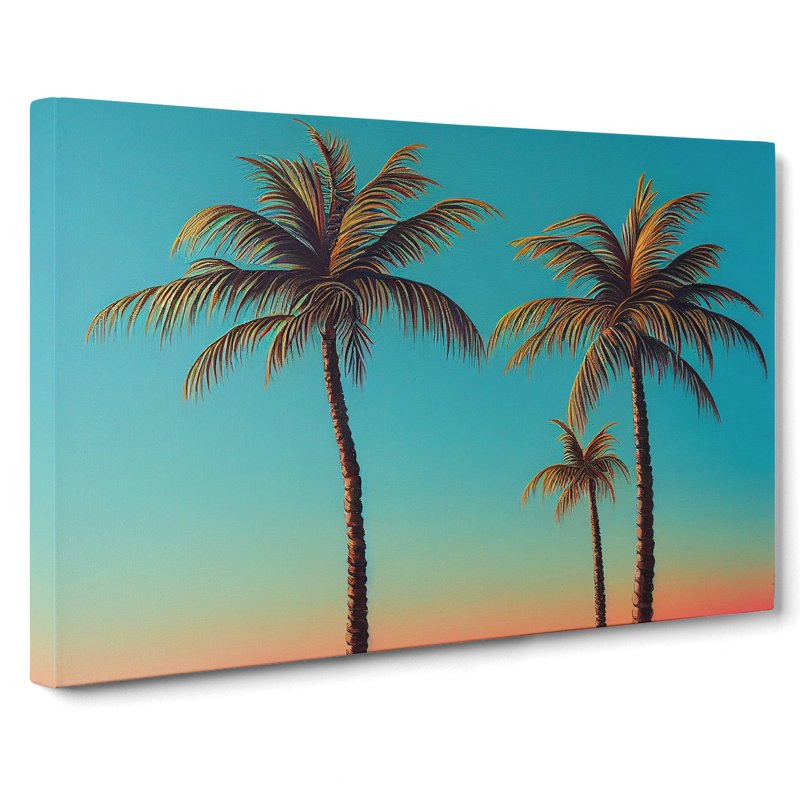 Effervescent Palm Trees - Wrapped Canvas, 35cm H x 50cm W x 3cm D