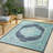 Blue Rectangle Polypropylene Rug