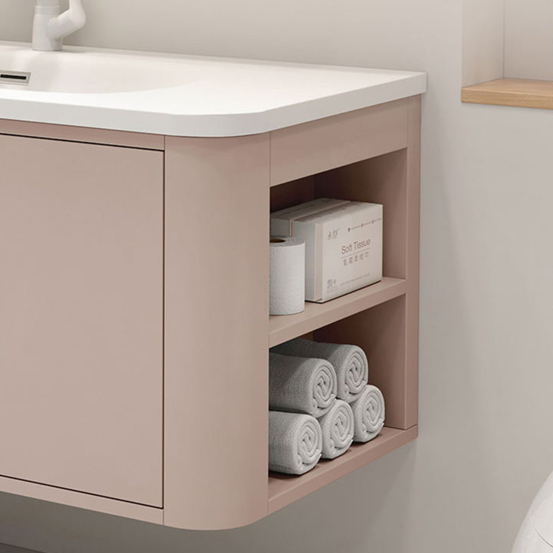 Armoire de salle de bain simple et moderne, Rose clair
